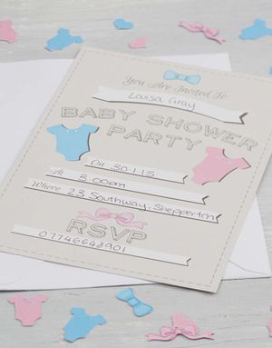 10 stk Inbjudningskort - Babyshower - Baby Girl or Baby Boy