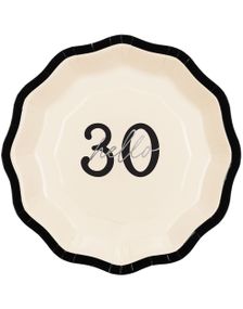 6 stk Papptallerkener 18 cm - Hello 30