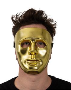 Gullfarget Karnevalsmaske / Helmaske