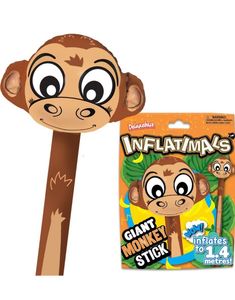 Inflatimals Ape - Stor Oppblåsbar Ape på Pinne 1,4 Meter