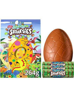 Smarties Dinosaur Egg - Kjempestort Sjokoladeegg med 2 Smarties Tuber 226 gram