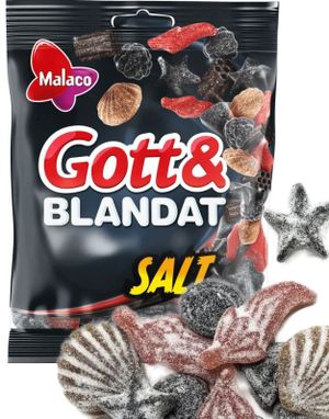 Godt Och Blandet Salt - Olika Salta Vingummi- Och Lakritsbitar 150 Gram