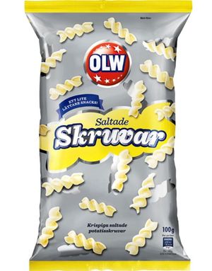 OLW Saltade Skruvar - Saltede Potetgullskruer 100 gram