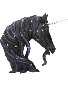 Jewelled Midnight - Svart Enhörningsfigur med Klara Stenar 15 cm
