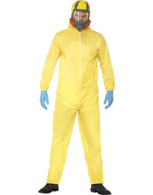 Licensierad Breaking Bad Hazmat Suit Herrkostym med Latexmask