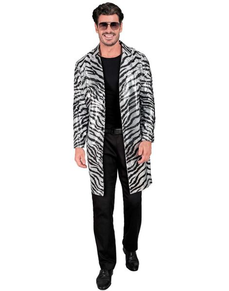 Sebrastripet Kostyme Trenchcoat med Paljetter