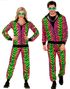 UV Glow Neonfarget Grilldress til Voksen med Striper - XXL