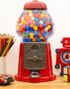 Stor Retro tuggummi/godisdispenser i metall och glas 28 cm