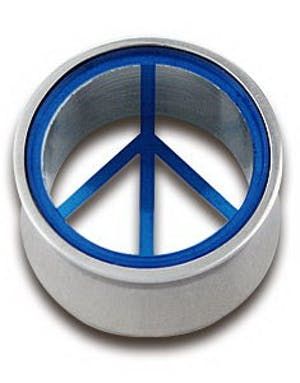 Piercing Plugg med Blått Peace-Tecken