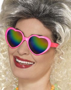 Rosa Hjärta Solglasögon med Spegelglas