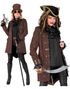Pirat/Steampunk Frakk Damekostyme - Medium