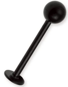 Svart PVD Labret med Rund Kula