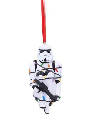 Hengende Stormtrooper Innpakket i Julelys Dekorasjon med Tråd 9 cm