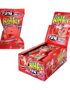 40 stk Fini Strawberry Roller Fizz / Röda Vingummi - Hel Låda