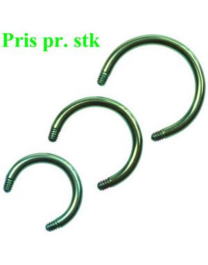 Grön Rund Stång i Titan till 1,6 mm Kula