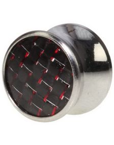 Carbon Fiber - Röd Piercing Plugg