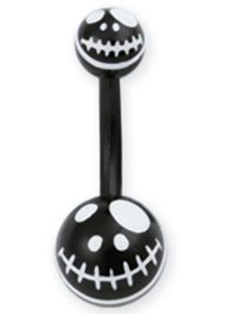 Jack Skellington Head Navelpiercing i Svart och Vit