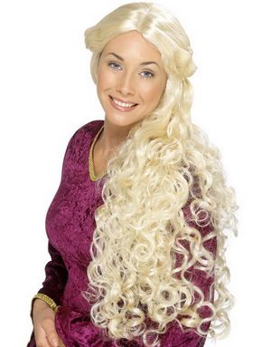 Medeltidsperuk m/Lockar - Blond