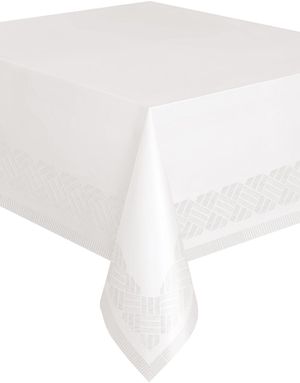 Vit Pappersduk med Plastbelagd Undersida 274x137 cm