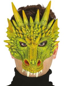 Grön Deluxe Drakmask i Skumlatex