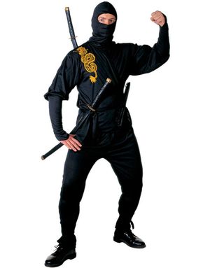 Svart Ninjakostym med Mask