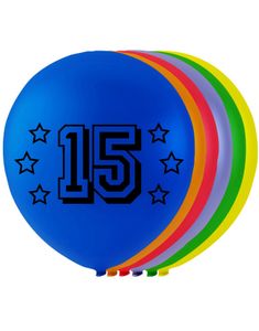 15 tal - 8 stk Flerfärgade Ballonger 26 cm