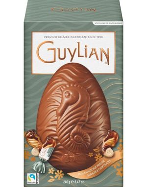 Guylian Milk Chocolate Egg with Original Praline Seahorse Chocolate - Stort Sjokoladeegg med 6 Praliner 240 gram