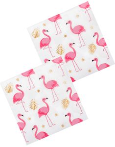 12 stk Servietter med Folierat Guldtryck 33x33 cm - Flamingo Gold