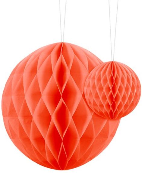 Orange Honeycomb Ball Välj Storlek 10-20 Cm