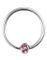 BCR Piercing med Rund Kula och Rosa Stenar