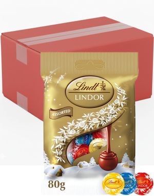 16 st Lindt Lindor Assorted - Olika Chokladtryfflar med Fyllning - Hel Låda 1,28 kg