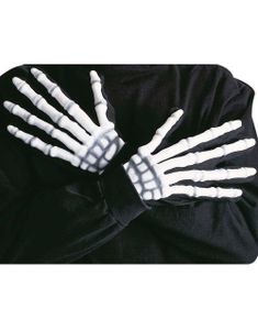 Svarta Handskar med 3D-Skeletthänder – Lyser i Mörkret