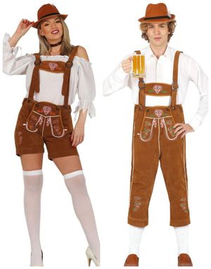 Pardräkt - Brunt Oktoberfestdräkt