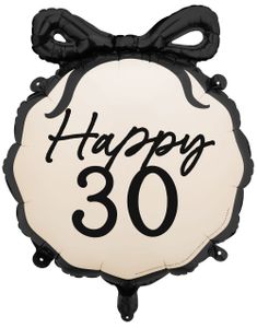 Happy 30 - Folieballong med Sløyfe 45x47.5 cm
