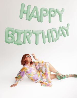 Grønn Happy Birthday Folieballong - Banner 340x35cm 
