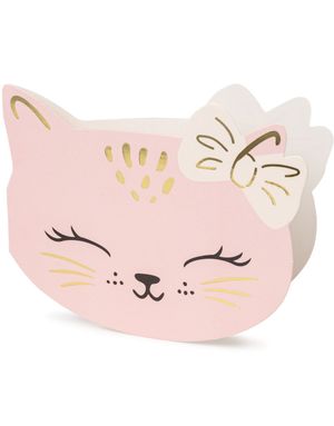 6 stk Invitasjoner med Katter - Kitty Party
