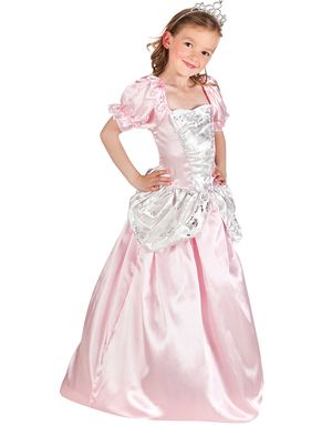Rosa och Vit Prinsessdräkt för Barn