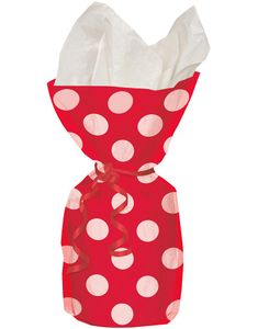 20 st Röda Polka Dot Godispåsar med Vita Prickar