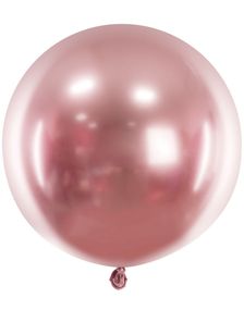 1 stk 60 cm - Rund Glossy Rose Gullfarget Ballong