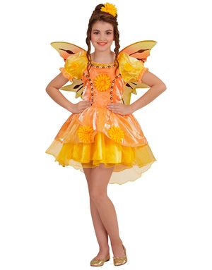 Summer Fairy - Maskeraddräkt (Barn) med Vingar 