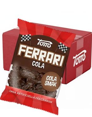 30 st Toms Ferrari Cola - Bilformade Vingummibitar med Colasmak - Hel Låda 3,6 kg