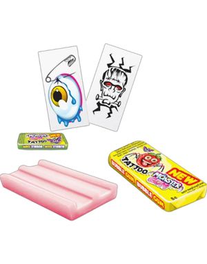 1 st Monster Gum Tattoo - Tutti Frutti Tuggummi med Temporär Tatuering