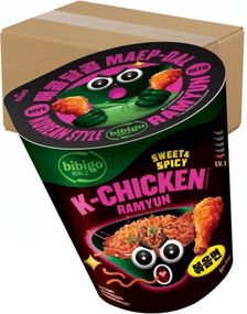 1787011200_58 st K-Chicken Flavoured Ramyun - Söt och Spicy Kycklingramen - BIBIGO - Hela Låda 780 gram (Korea)
