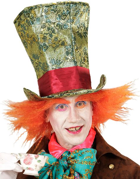 Mad Hatter Inspirerad Flosshatt med Kräppat Hår