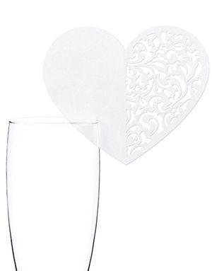 10 stk Hjärtformade Bordskort til Glas