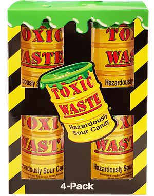 4-Pack Toxic Waste Hazardously Sour Sukkertøy