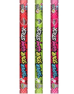 Brain Blasterz Sour Gum Sticks - Assorterade Sura Tuggummistänger 22 gram