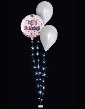 3 stk Ballongsvansar med Vitt LED-Ljus