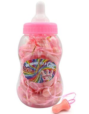 40 St Godterismokker - Baby Shower It's a Girl - Hel Låda 920 Gram