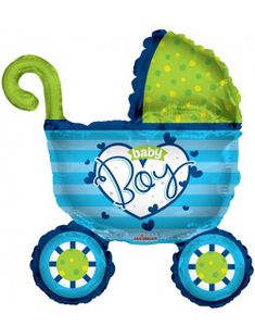 Baby Boy Barnvagn - STOR Folieballong 91 cm